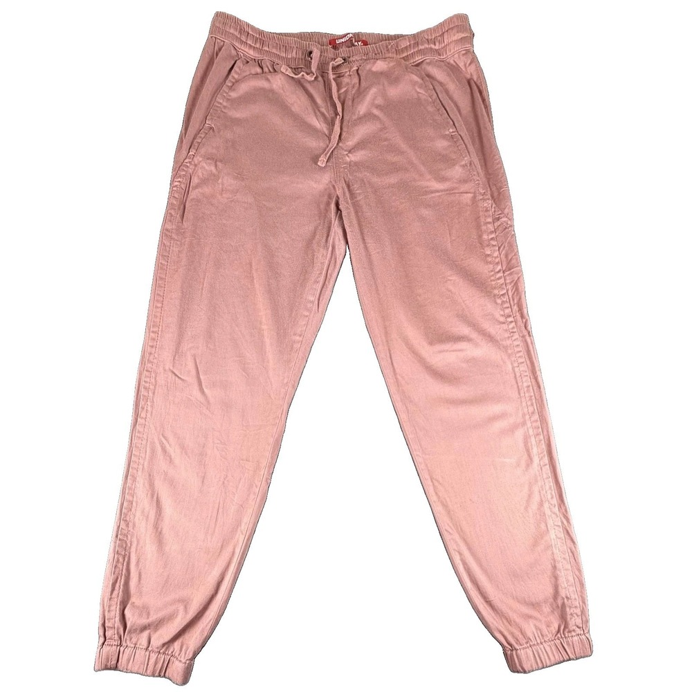 Unionbay Jogger Pants Mens XL Pink Elastic Waist Tapered Cuffed Casual
